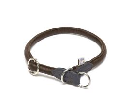 Elchleder Zugstopp Hundehalsband Wildfang havanna/blau