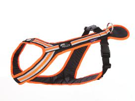 Weltmeisters Dogsport Safety Zug- und Führgeschirr für Hunde schwarz/orange