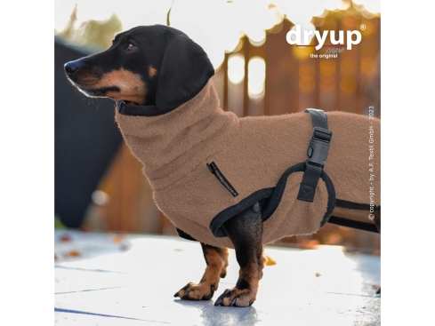 Dryup Cape Hundebademantel Dackel spezial coffee