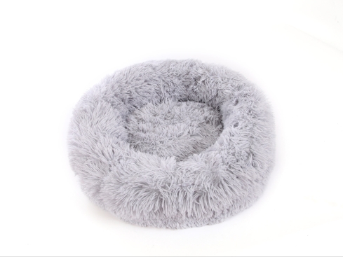 Donut Hundebett für kleine Hunde light grey