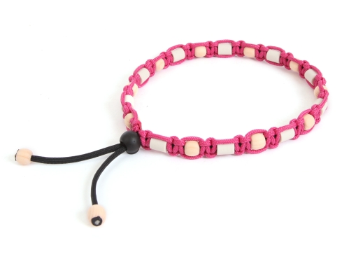 HundeNerd® GuteVibes EM-Halsband Zirbenholz fuchsia