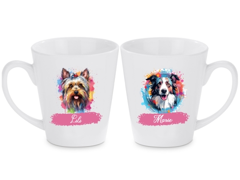 Hunde Duo Tasse - individuelle konische Tasse