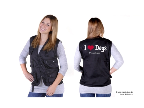 Limited Edition Hundesportweste " I love Dogs" schwarz unisex