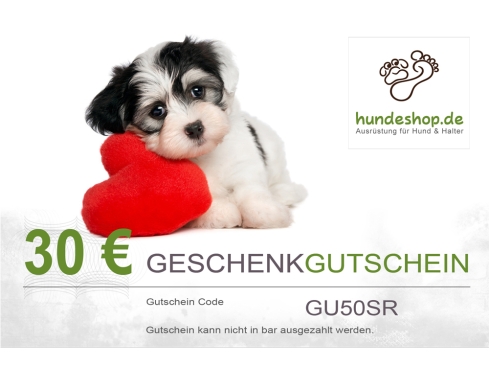 hundeshop.de Geschenk Gutschein per Mail