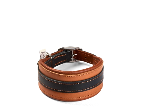 Windhundhalsband Wüstenzauber cognac/schwarz