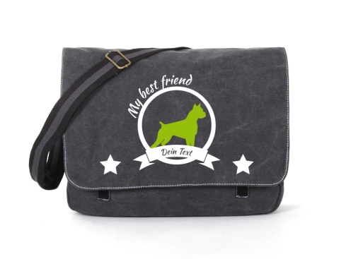 American Staffordshire Terrier Canvas Tasche schwarz