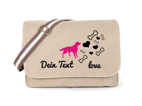 Australian Shepherd Canvas Tasche sahara Bones & Hearts