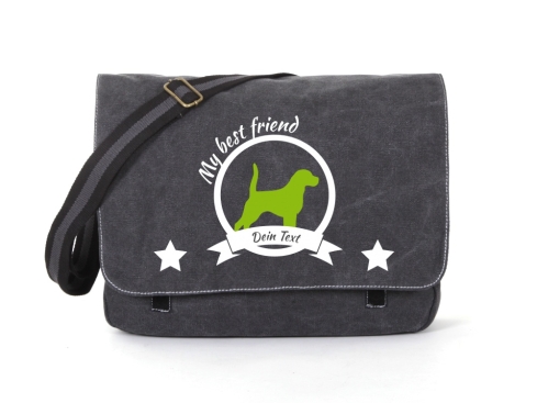 Beagle Canvas Tasche schwarz