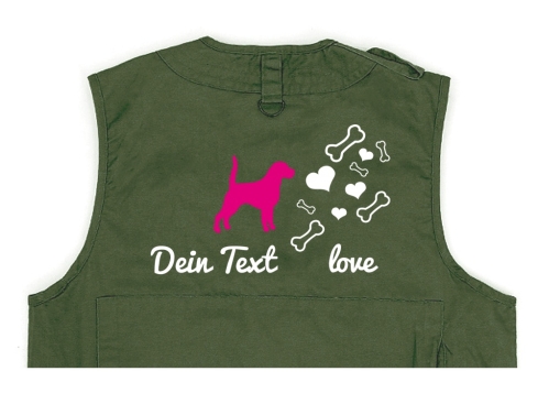 Beagle Hundesport Weste oliv Bones & Hearts