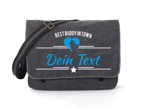 Border Collie Canvas Tasche schwarz Best Buddy