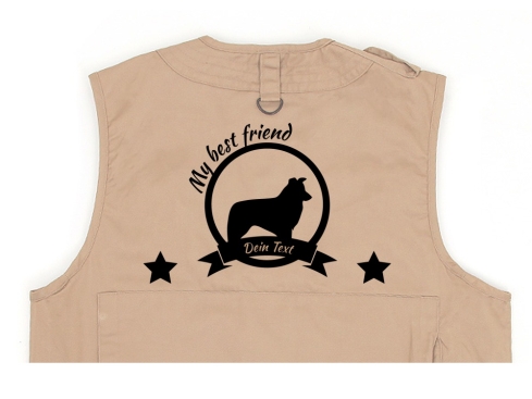 Border Collie Hundesport Weste khaki Best Friend