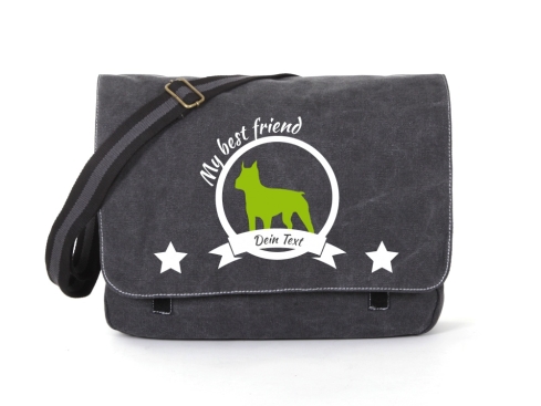 Boston Terrier Canvas Tasche schwarz