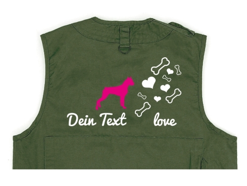 Boxer Hundesport Weste oliv Bones & Hearts