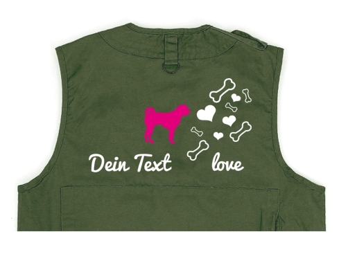 Bullmastiff Hundesport Weste oliv Bones & Hearts