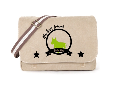 Bullterrier Canvas Tasche sahara