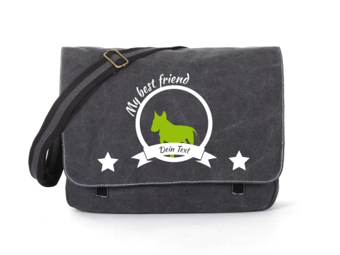 Bullterrier Canvas Tasche schwarz