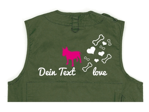 Bullterrier Hundesport Weste oliv Bones & Hearts