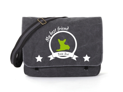 Chihuahua Canvas Tasche schwarz