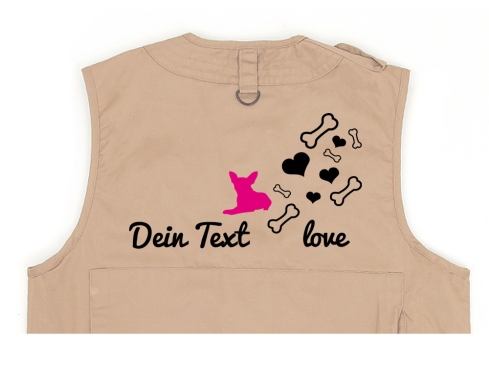 Chihuahua Hundesport Weste khaki Bones & Hearts