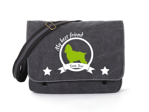 Cocker Spaniel Canvas Tasche schwarz