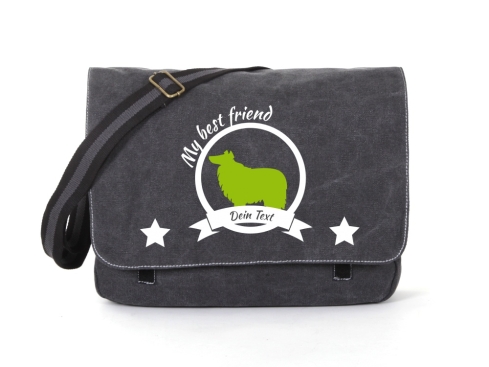 Collie Canvas Tasche schwarz