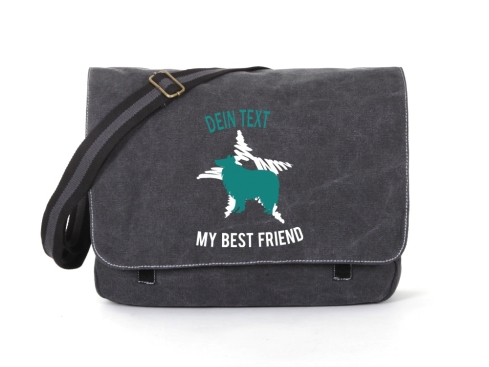 Collie Canvas Tasche schwarz Dog Star