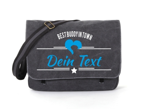 Dackel Canvas Tasche schwarz Best Buddy