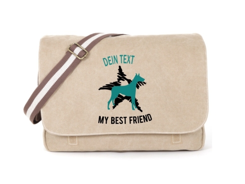 Dobermann Canvas Tasche sahara Dog Star