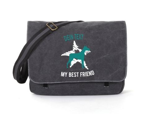 Dobermann Canvas Tasche schwarz Dog Star