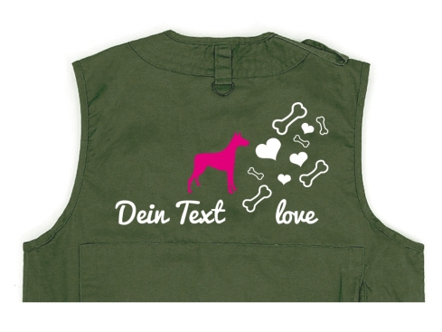 Dobermann Hundesport Weste oliv Bones & Hearts