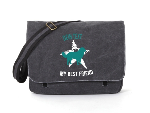 Golden Retriever Canvas Tasche schwarz Dog Star