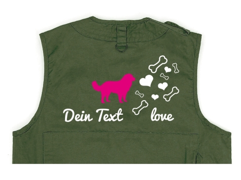 Golden Retriever Hundesport Weste oliv Bones & Hearts