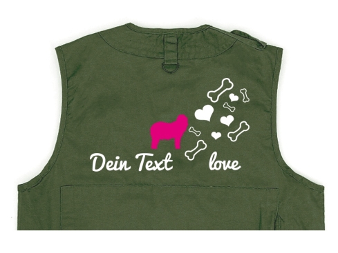 Neufundländer Hundesport Weste oliv Bones & Hearts