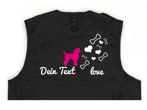 Pudel Hundesport Weste schwarz Bones & Hearts