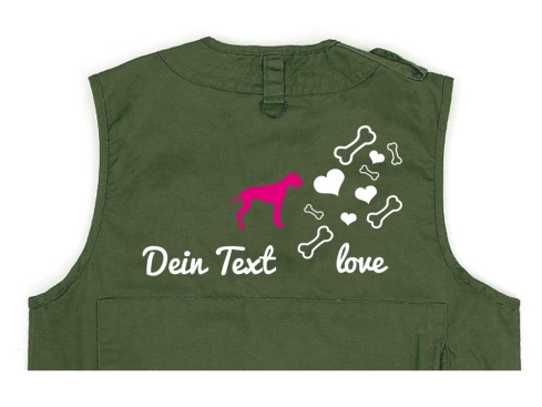 Rhodesian Ridgeback Hundesport Weste oliv Bones & Hearts