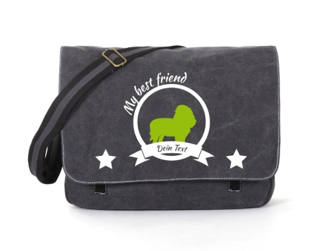 Spaniel Canvas Tasche schwarz