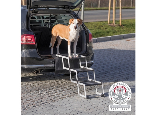 Hunderampe Hundetreppe Alu 3-stufig