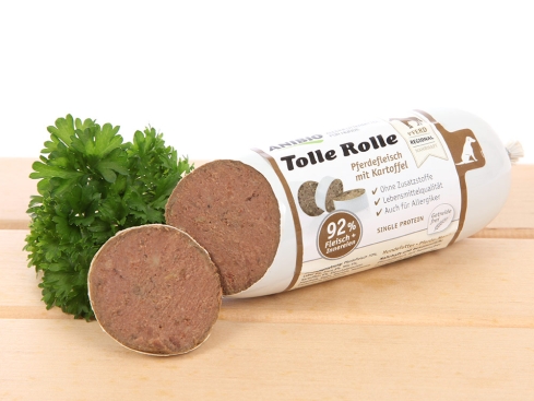 Anibio Hundefutter Tolle Rolle Pferdefleisch mit Kartoffel