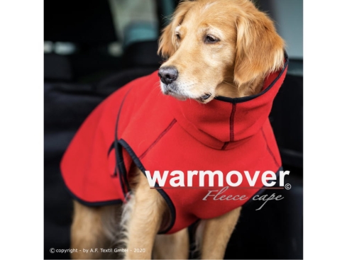 Warmover Fleece Cape für Hunde red fire