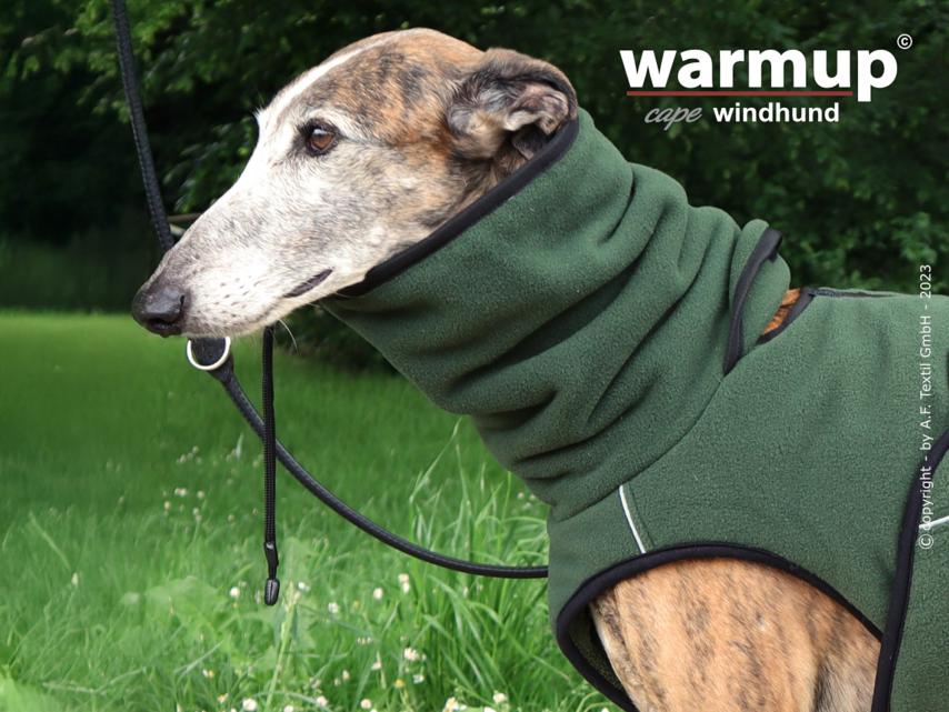 Warmup Cape Pro Windhund Hundemantel & Bademantel pine green 1