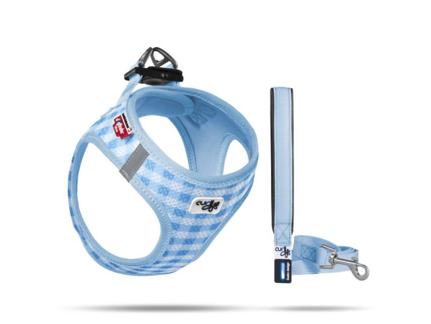 Curli Welpengeschirr Air-Mesh mit Leine blau 1