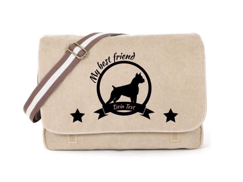 American Staffordshire Terrier Canvas Tasche sahara 1