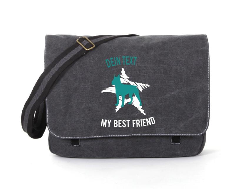 Boston Terrier Canvas Tasche schwarz Dog Star 1