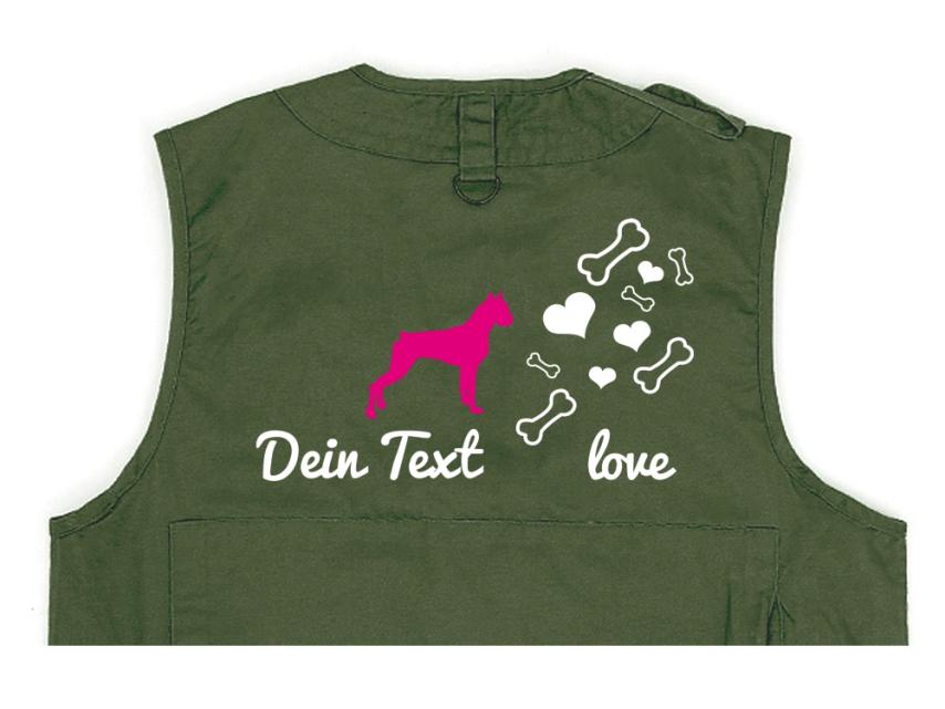 Boxer Hundesport Weste oliv Bones & Hearts 1