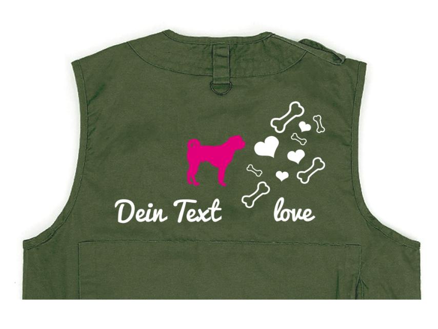 Bullmastiff Hundesport Weste oliv Bones & Hearts 1