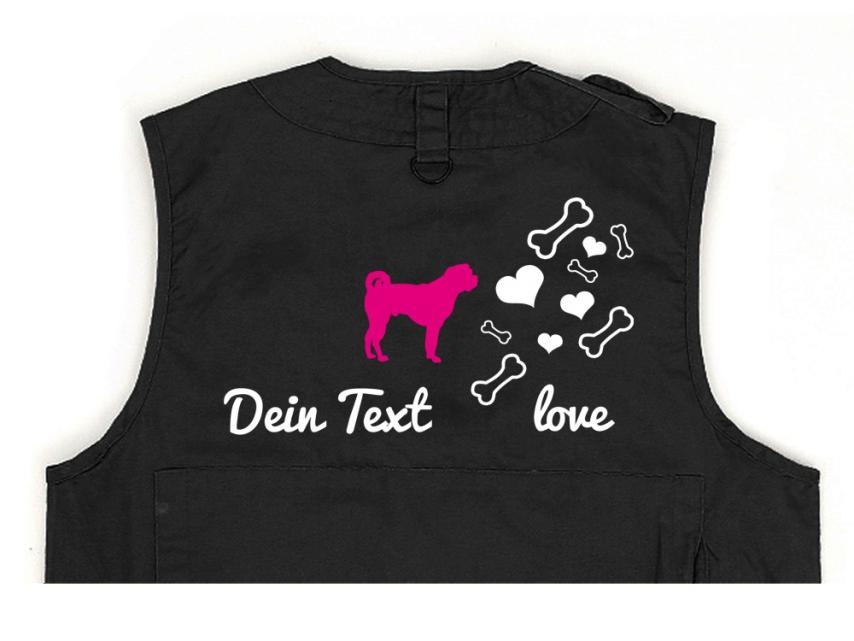 Bullmastiff Hundesport Weste schwarz Bones & Hearts 1