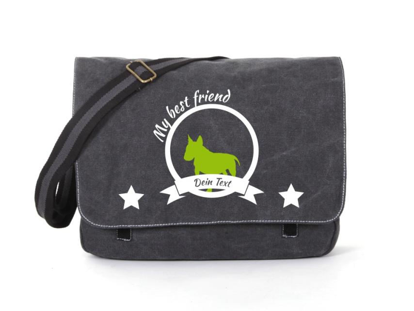 Bullterrier Canvas Tasche schwarz 1