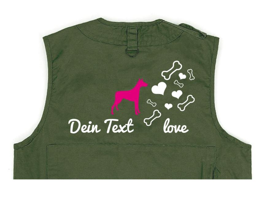 Dobermann Hundesport Weste oliv Bones & Hearts 1