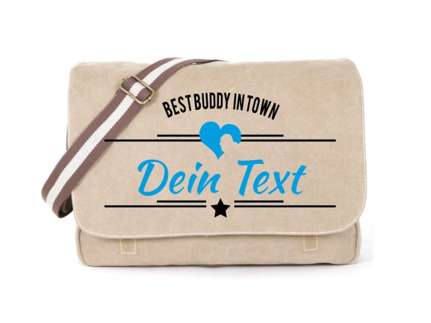 Neufundländer Canvas Tasche sahara Best Buddy 1