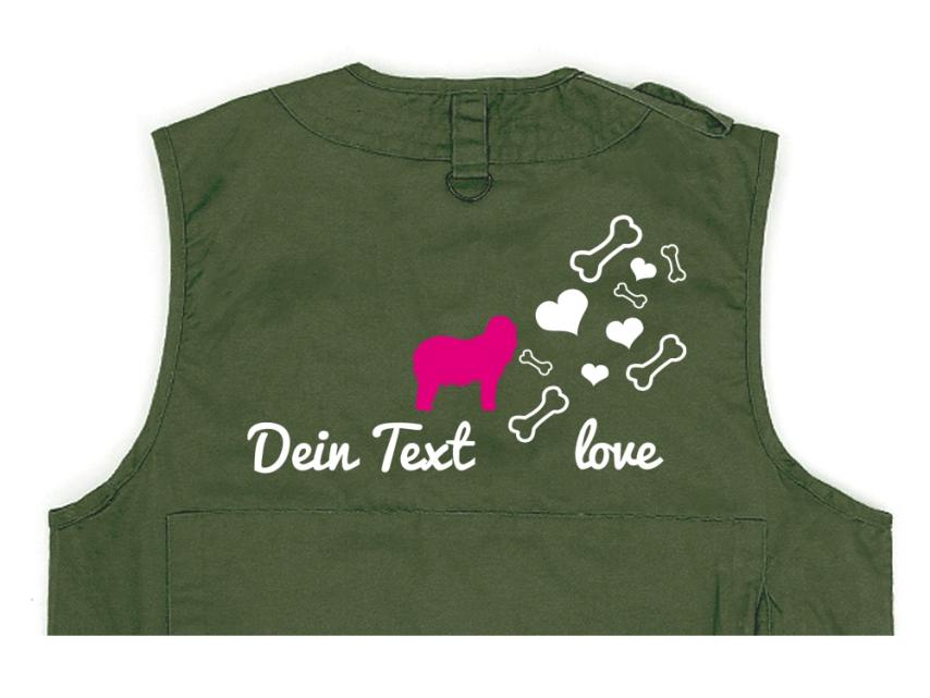 Neufundländer Hundesport Weste oliv Bones & Hearts 1